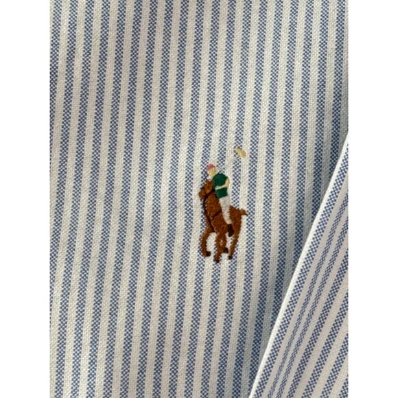 Ralph Lauren 100% Cotton Stripe Button Down Shirt Men XL Oxford Pony Logo - Picture 3 of 6